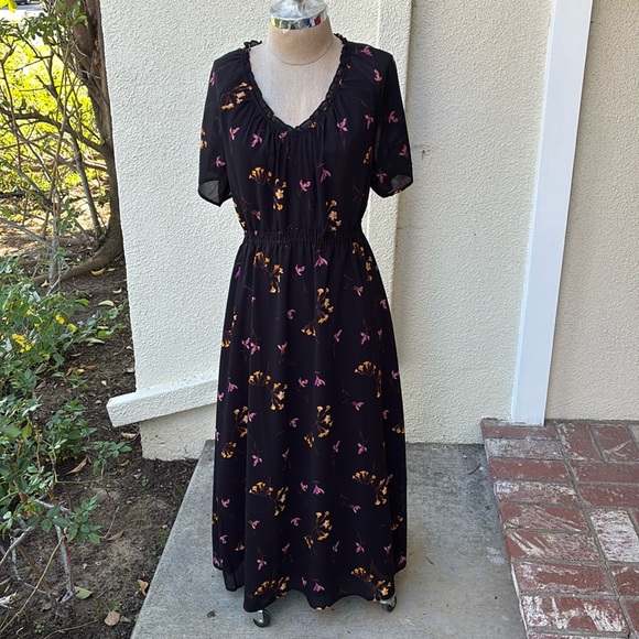 Madewell Georgette V neck beautiful floral midi dress from Bloomingdale’s. - Picture 3 of 13